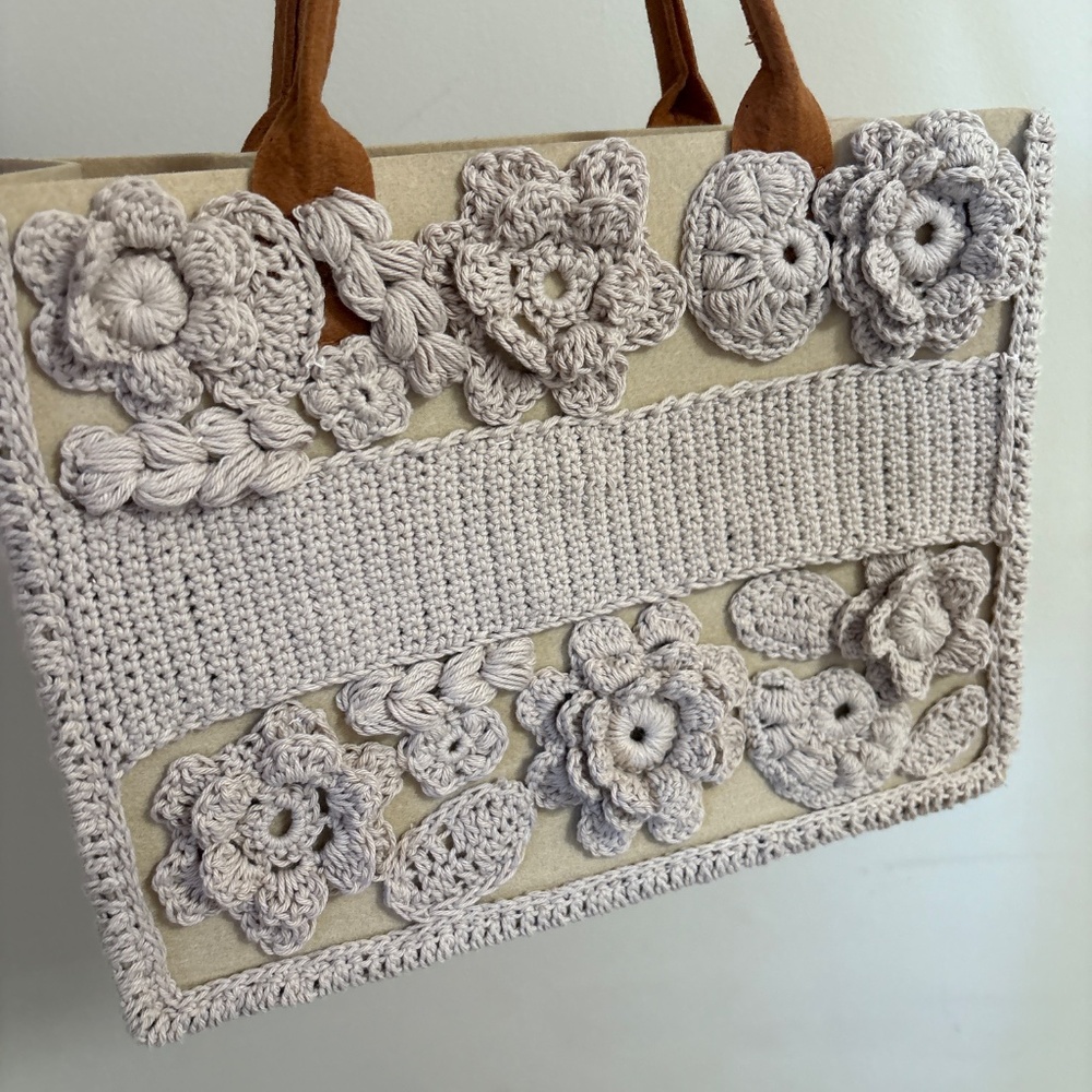 Crochet Tote Book Bag - Picture 3 of 5